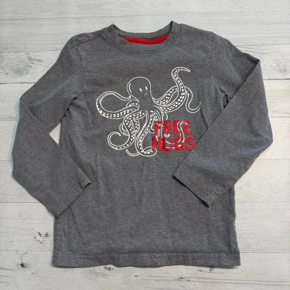 Gymboree kids Valentine's Day octopus free hugs long‎ sleeve shirt 5T